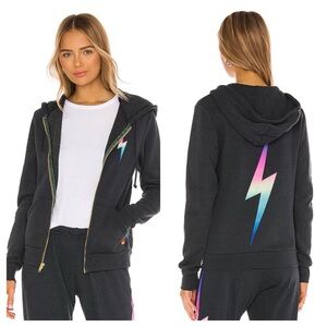 Aviator Nation Rainbow Bolt Zip Hoodie